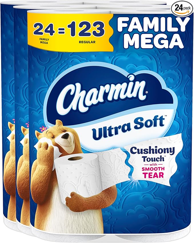Charmin Ultra Soft Toilet Paper 24 Family Mega Rolls
