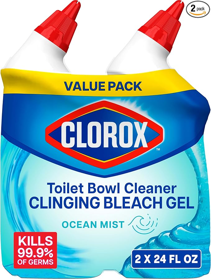 Clorox Toilet Bowl Cleaner Clinging Bleach Gel Ocean Mist