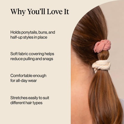 Kitsch Nylon Hair Ties No Damage - Stretchable Hair Bands for Strong All-Day Hold, Ponytail Holders | Hair Accessories for Girls - Black, 12 Pcs