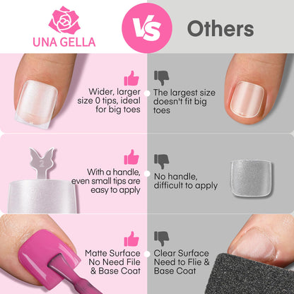 UNA GELLA Short Almond Nail Tips: 504PCS Short Fake Nails Soft Press On Gel Nail Tips Pre Shaped Almond Shape Home Nail Extension Full Cover, 12 Sizes Acrylic Gelly Tips