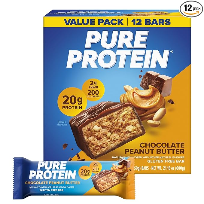 Pure Protein Chocolate Peanut Butter Bars 12 Count