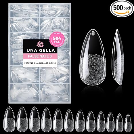 UNA GELLA Almond Gel Nail Tips 504pcs
