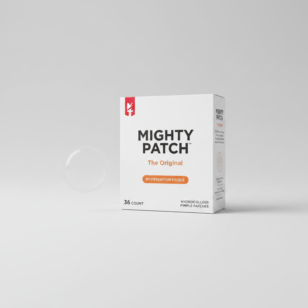 Mighty Patch with model - knowing the patch is shrinking pimples