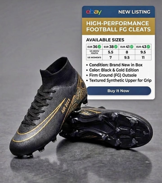Football FG Cleats Black Gold Edition