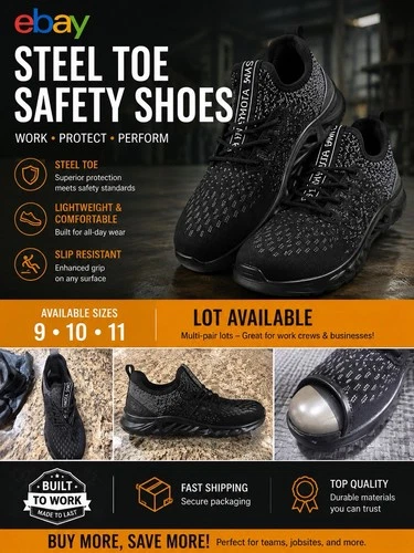 Steel Toe Safety Shoes - Lightweight and Slip Resistant