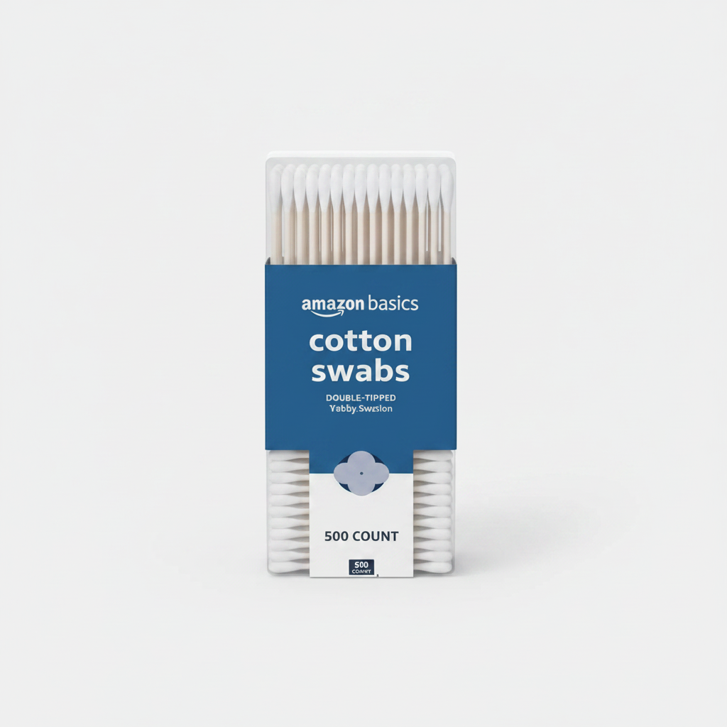Amazon Basics Double-Tipped Cotton Swabs 500 Count