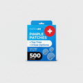 PatchRx Pimple Patches for Face - 500 Hydrocolloid Acne Patches with Tea Tree Oil, 3 Sizes, Almost Invisible, Water Resistant