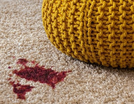 Carpet spill — before